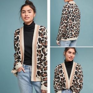 Anthropologie Luella Leopard Cardigan